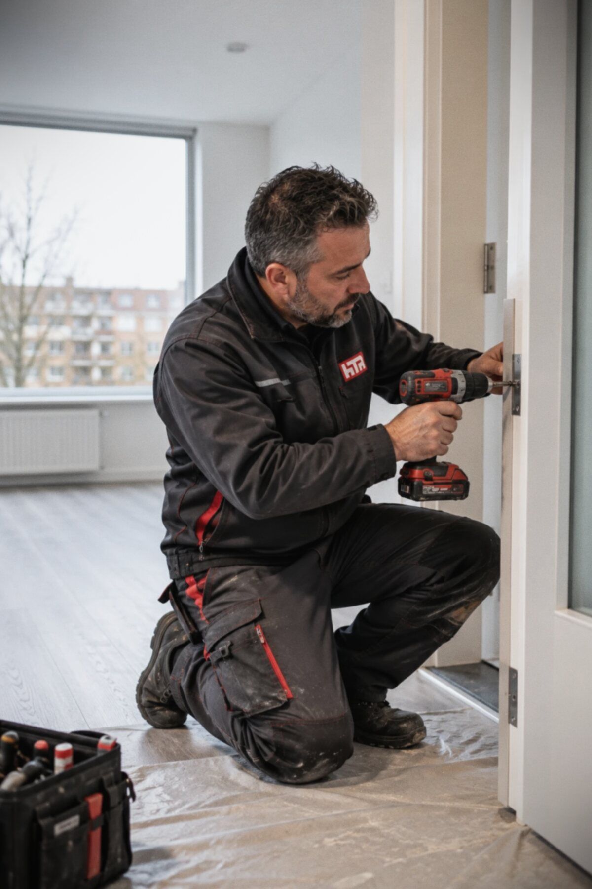 Vakman van HTA aan het werk in een woning